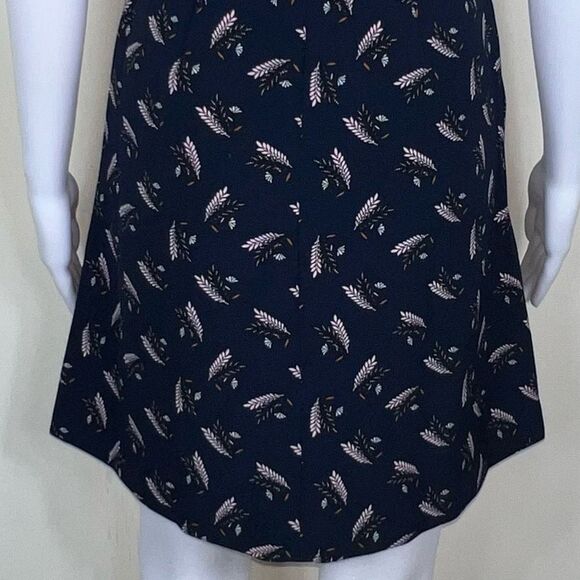 LOFT Feather Graphic Blue Fit and Flair Dress - Picture 11 of 15